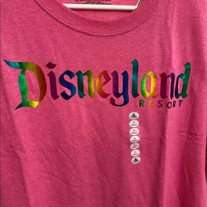 Disneyland Rainbow Letter Pink Shirt